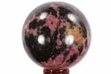 Polished Rhodonite Sphere - Madagascar #95047-1